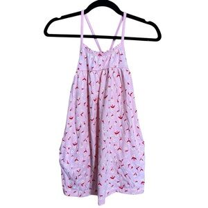 Hanna Andersson Pink Floral Summer Lightweight Tank Top Pocket Dress Size 6/7